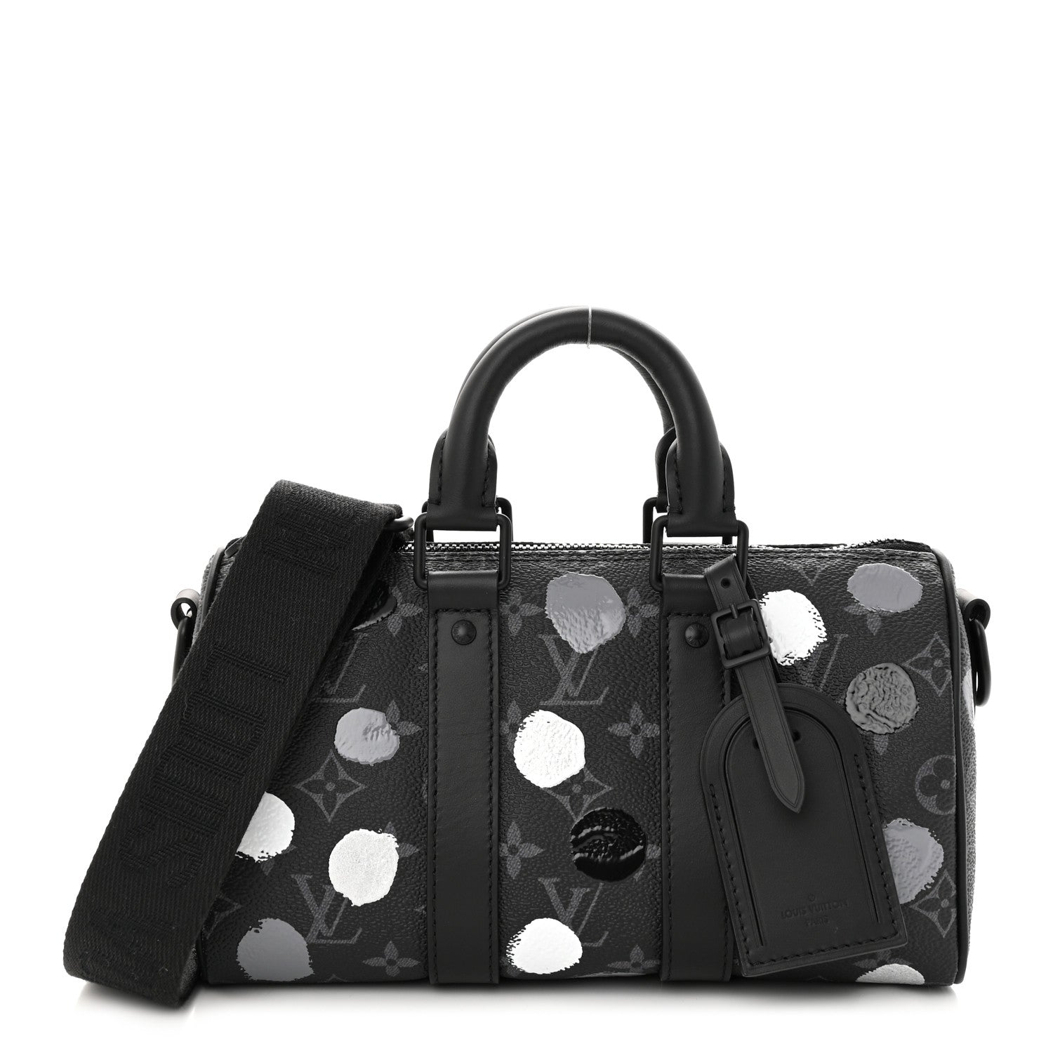 Louis Vuitton LV X YK Monogram Eclipse Keepall Bandouliere 25 Black Silver 1 of 10