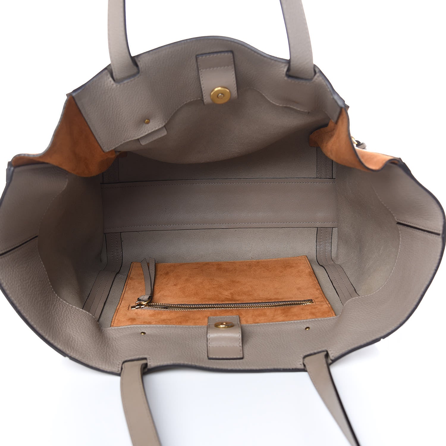 Chloe Smooth Calfskin Medium Milo Shopping Tote Motty Grey 8 of 14