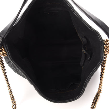 Chanel Iridescent Caviar Quilted Country Chic Hobo Black 4 of 5