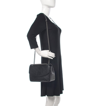 Balenciaga Calfskin Logo Matelasse Large Round Shoulder Bag Black 2 of 11