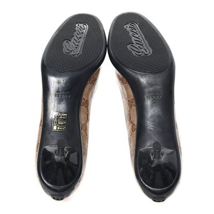Gucci Crystal Monogram Bow Pumps 38.5 Beige Ebony Testa Di Moro 6 of 10