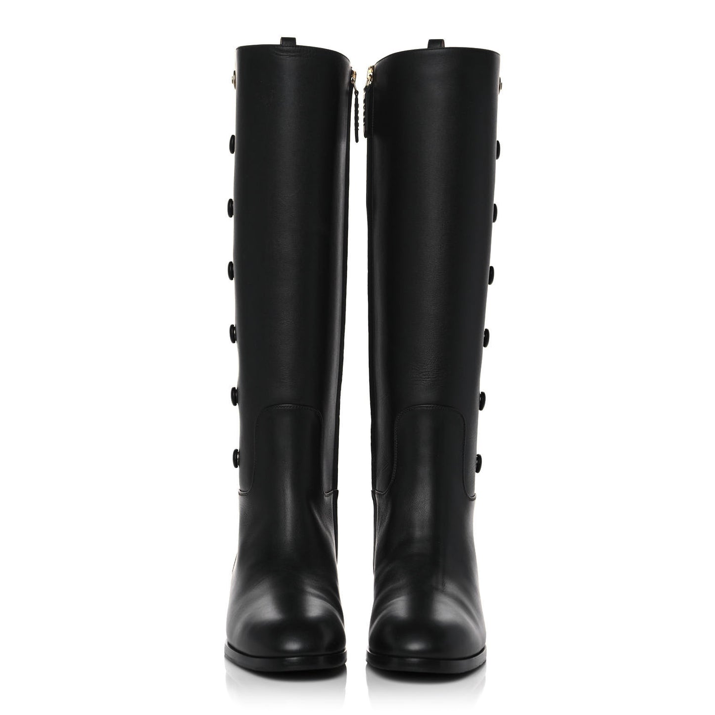 Calfskin Buttons Lifford Knee High Boots 39 Black