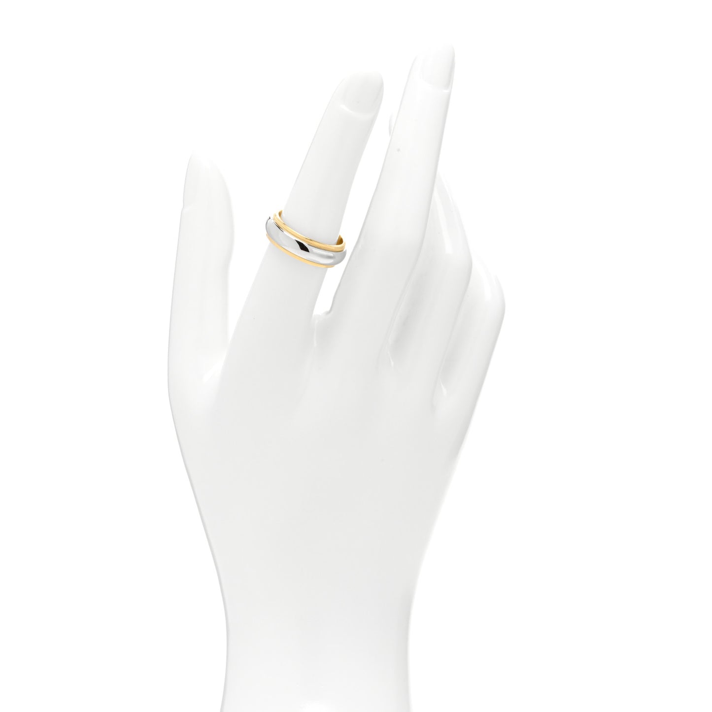 Platinum 18K Yellow Gold 6mm Together Milgrain Wedding Band Ring 53 6.25