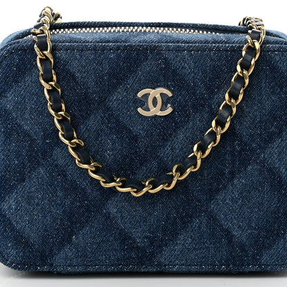 Chanel Printed Denim CC Camera Case Blue 8 of 10