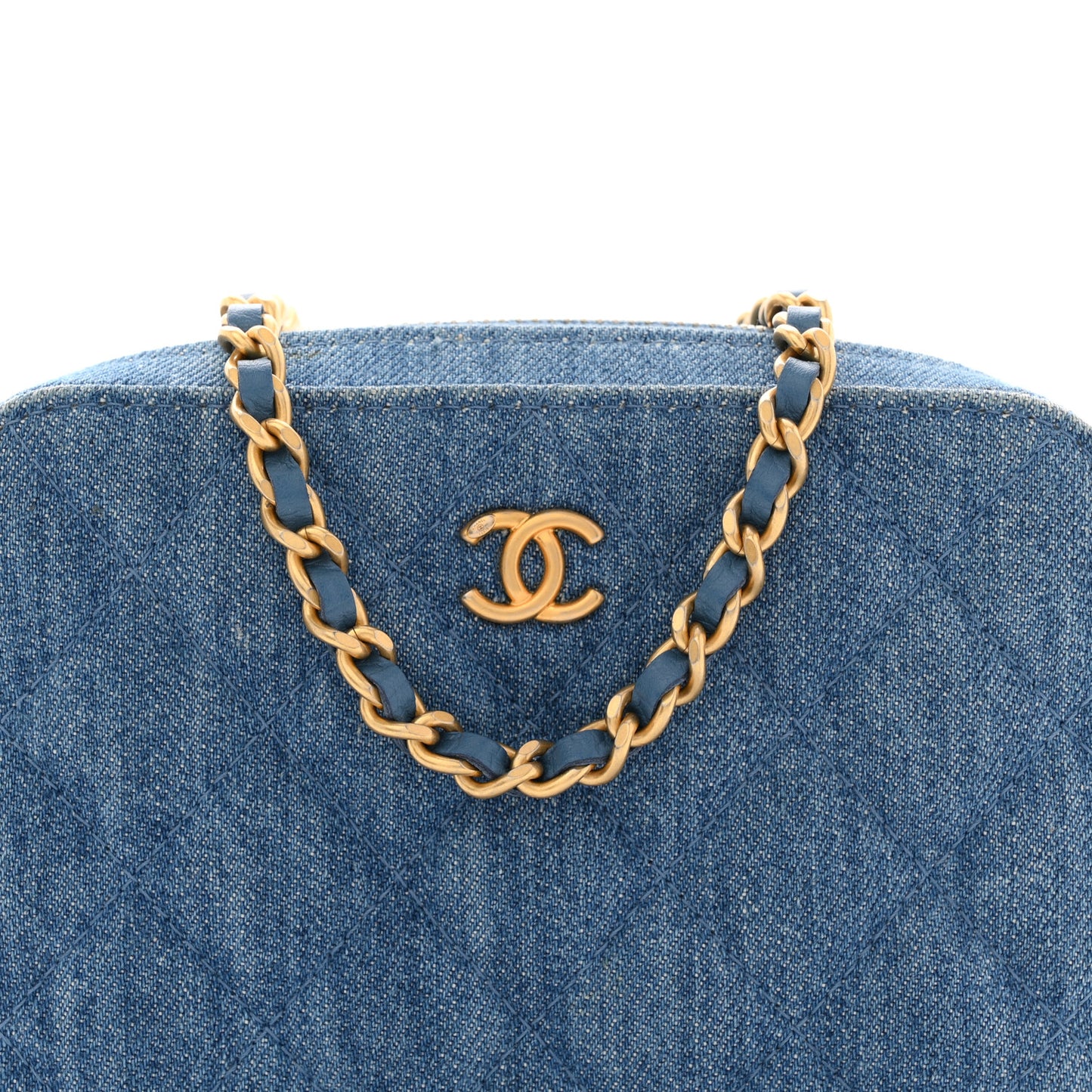 Denim Quilted CC Pearl Crush Camera Case Blue