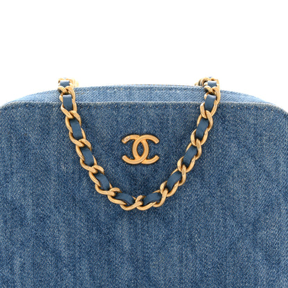 Chanel Denim Quilted CC Pearl Crush Camera Case Blue 8 of 11