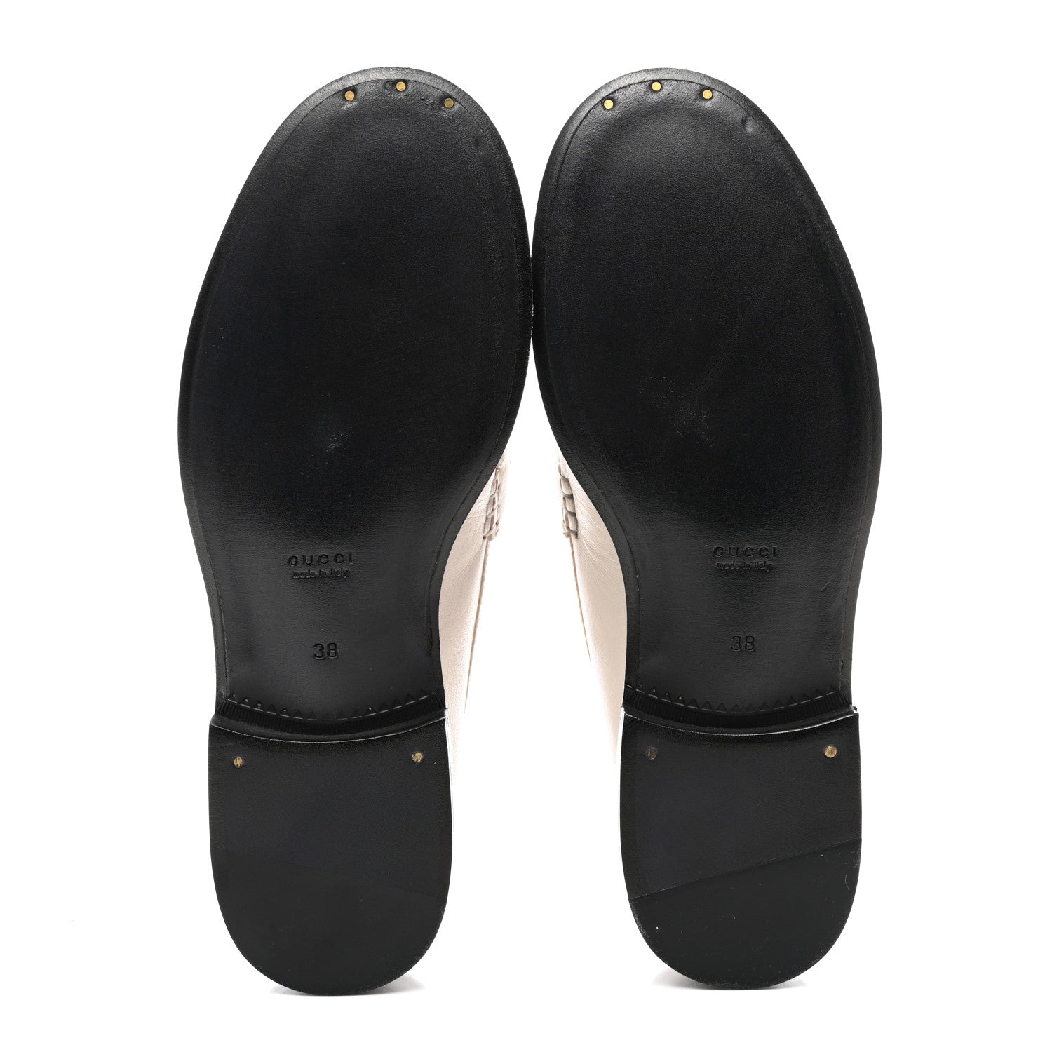 Gucci Goatskin Womens Logo 15mm Loafers 38 Mystic White 5 of 9