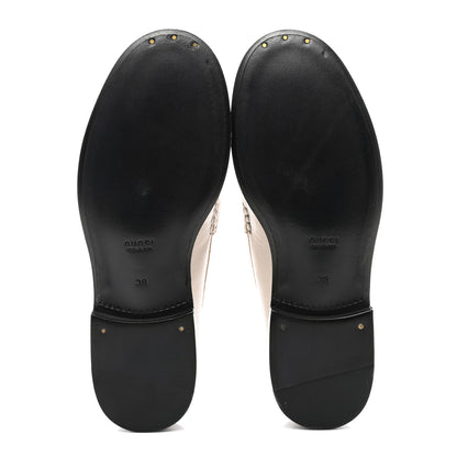 Gucci Goatskin Womens Logo 15mm Loafers 38 Mystic White 5 of 9