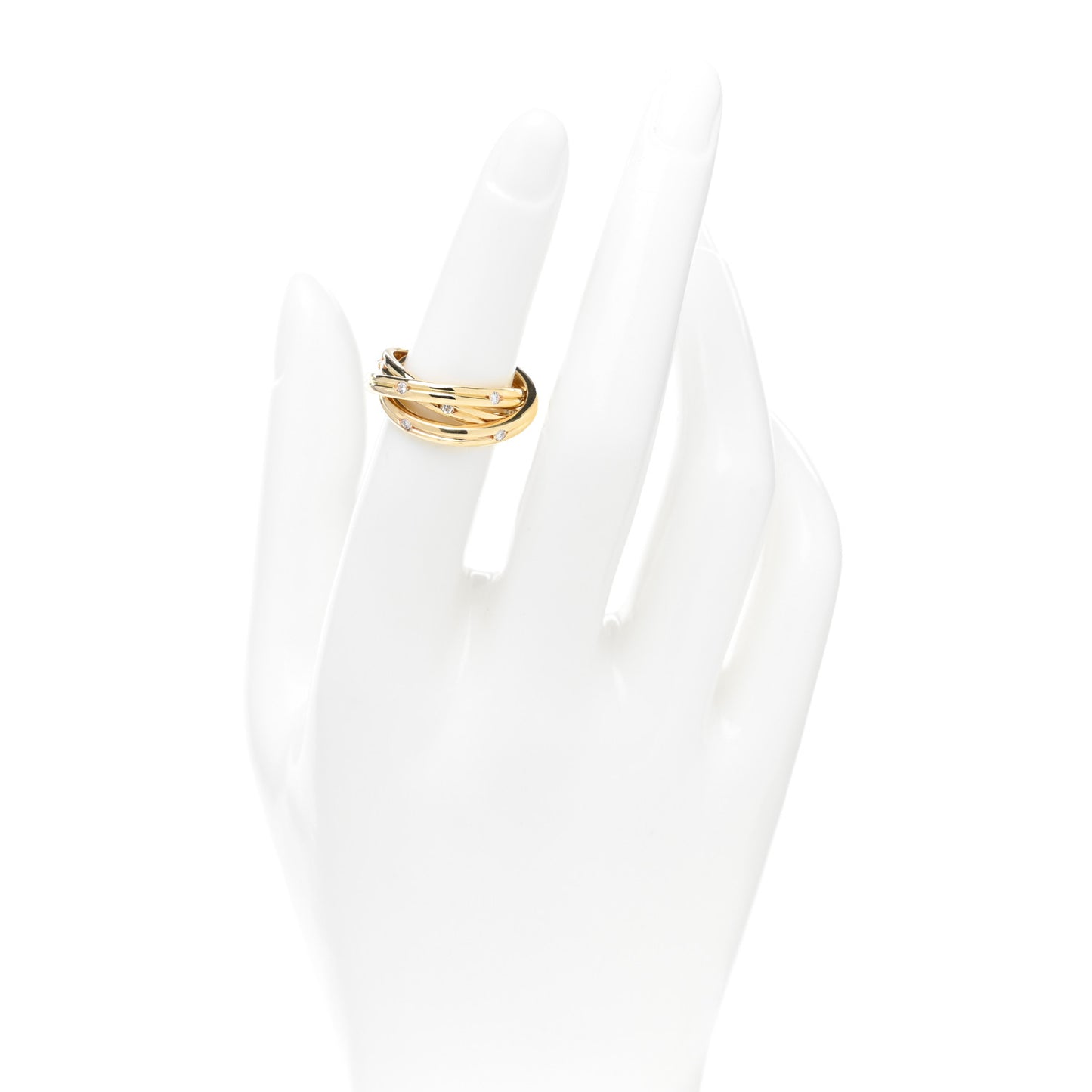 18K Yellow Gold Diamond Constellation Trinity Ring 50 5.25