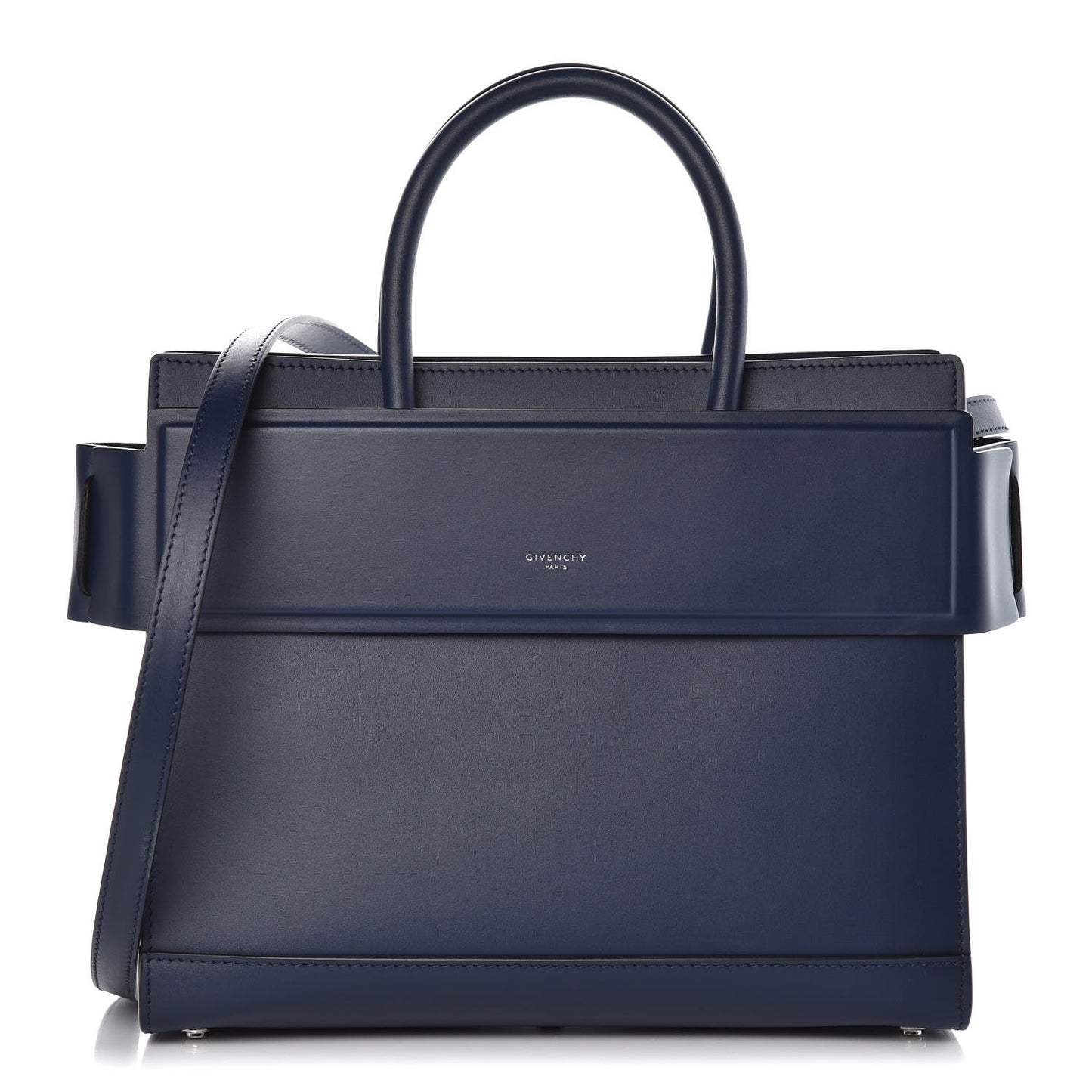 Calfskin Small Horizon Satchel Navy