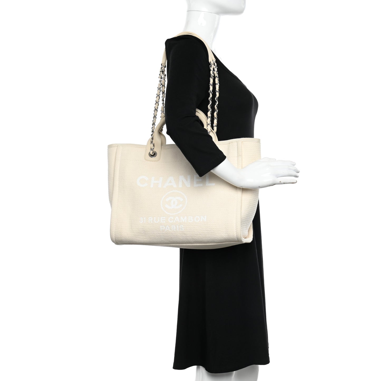 Mixed Fibers Medium Deauville Tote White