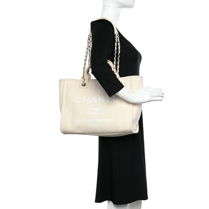 Chanel Mixed Fibers Medium Deauville Tote White 2 of 11