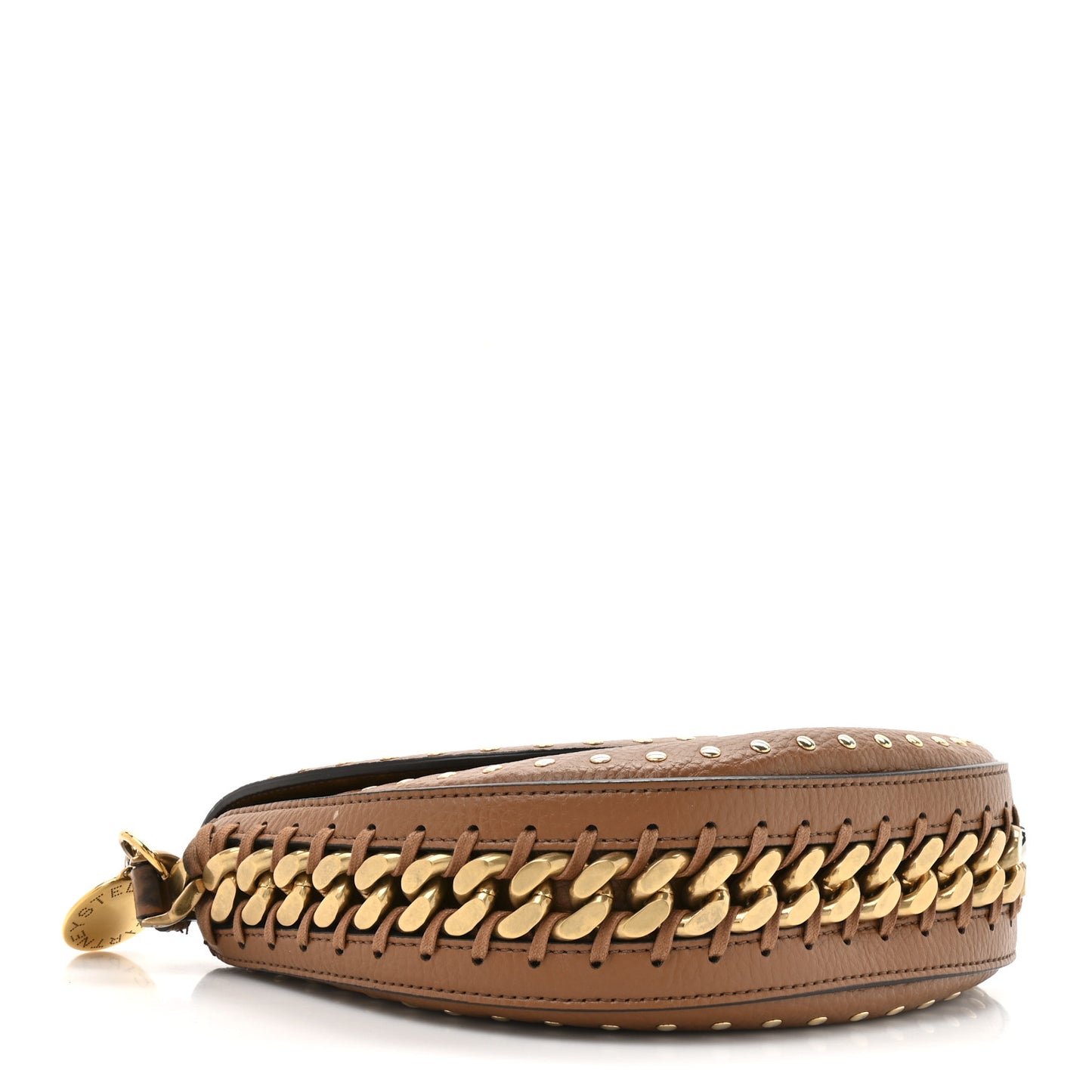 Eco Grainy Alter Mat Studded Frayme Flap Shoulder Bag Pecan