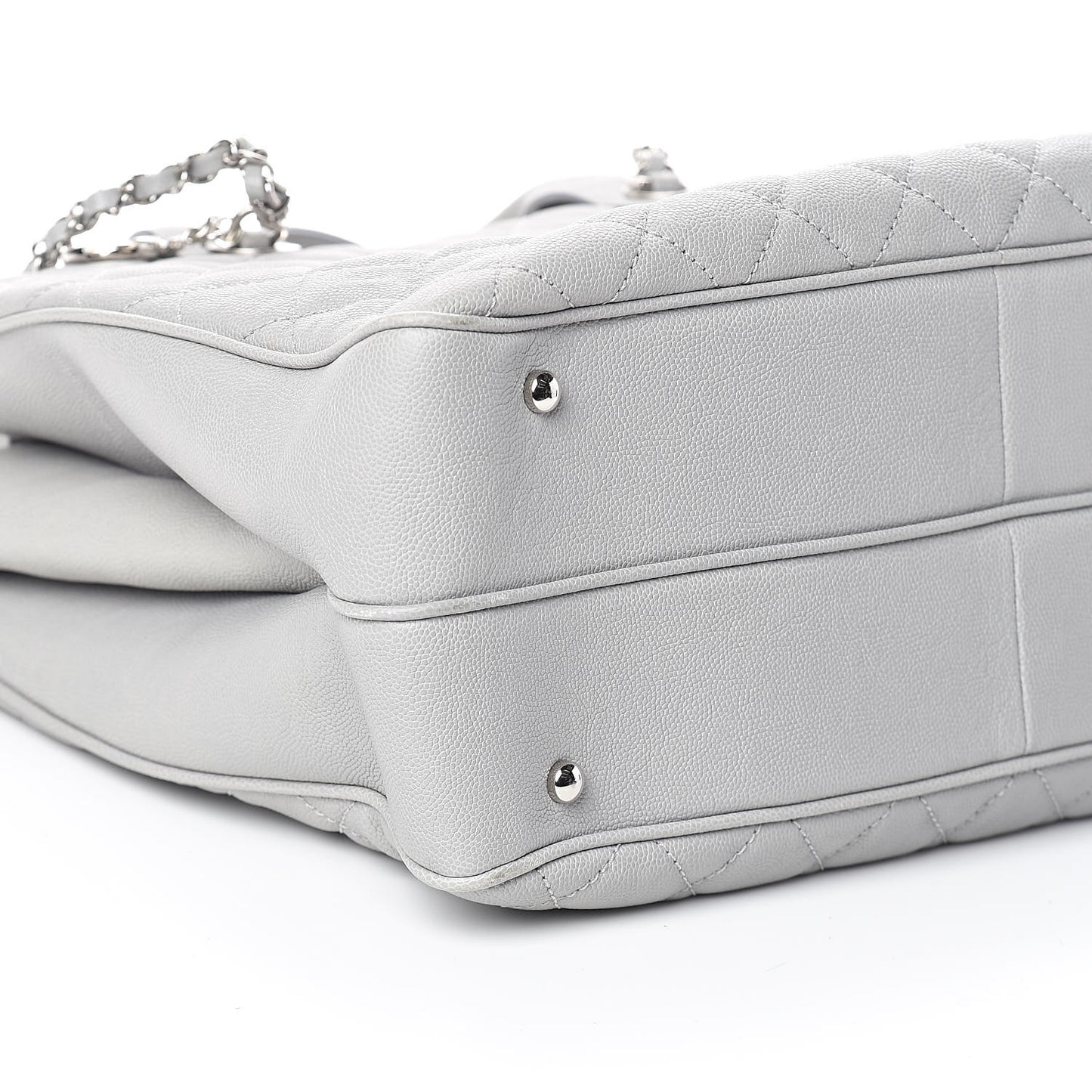 Caviar Quilted Large Urban Companion Top Handle Shopping Tote Grey
