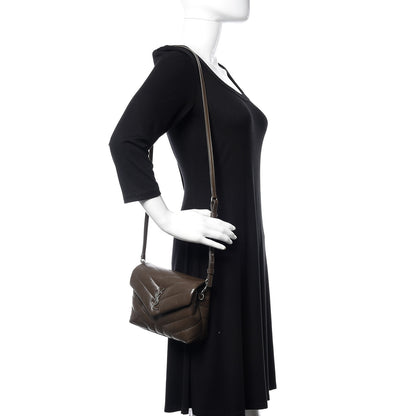 Saint Laurent Calfskin Y Quilted Monogram Toy Loulou Crossbody Bag Faggio 2 of 10