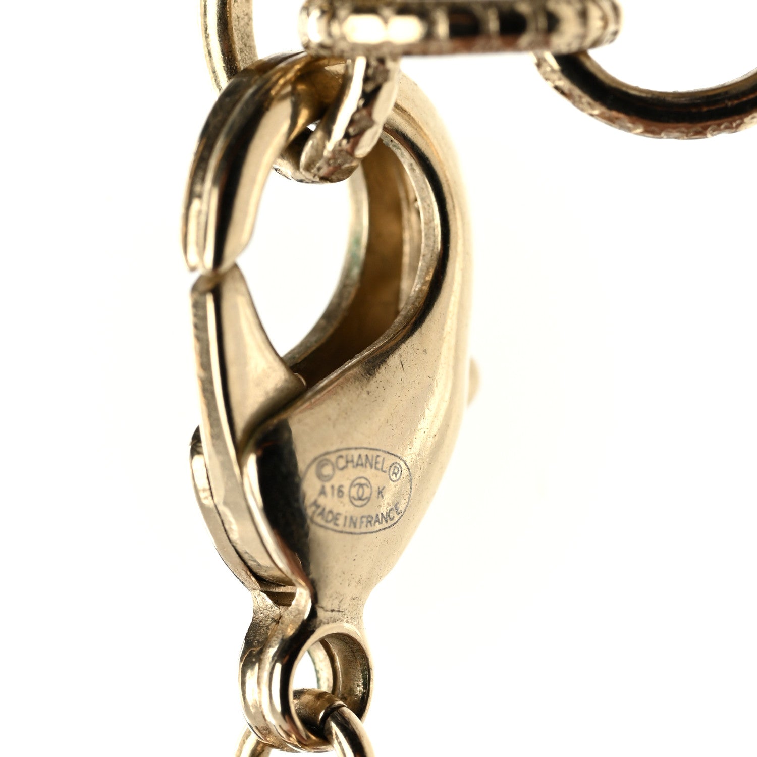 Chanel Baguette Crystal Gripoix Poured Glass CC Multi Strand Chain Necklace Light Gold 6 of 6