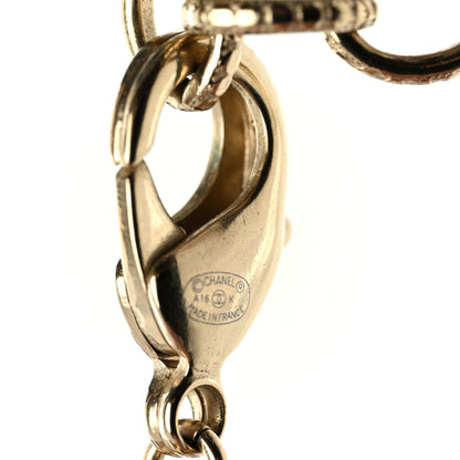 Chanel Baguette Crystal Gripoix Poured Glass CC Multi Strand Chain Necklace Light Gold 6 of 6