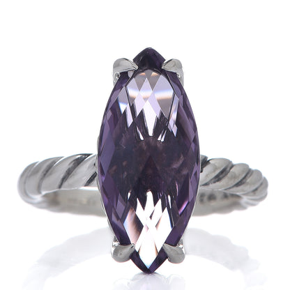 David Yurman Sterling Silver Amethyst Marquise Ring 49 5 1 of 6