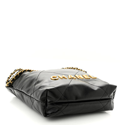 Chanel Shiny Calfskin Quilted Mini Chanel 22 Black 4 of 10