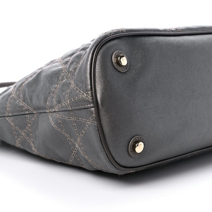 Christian Dior Coated Canvas Cannage Large Dior Soft Shopping Tote Grey 7 of 8