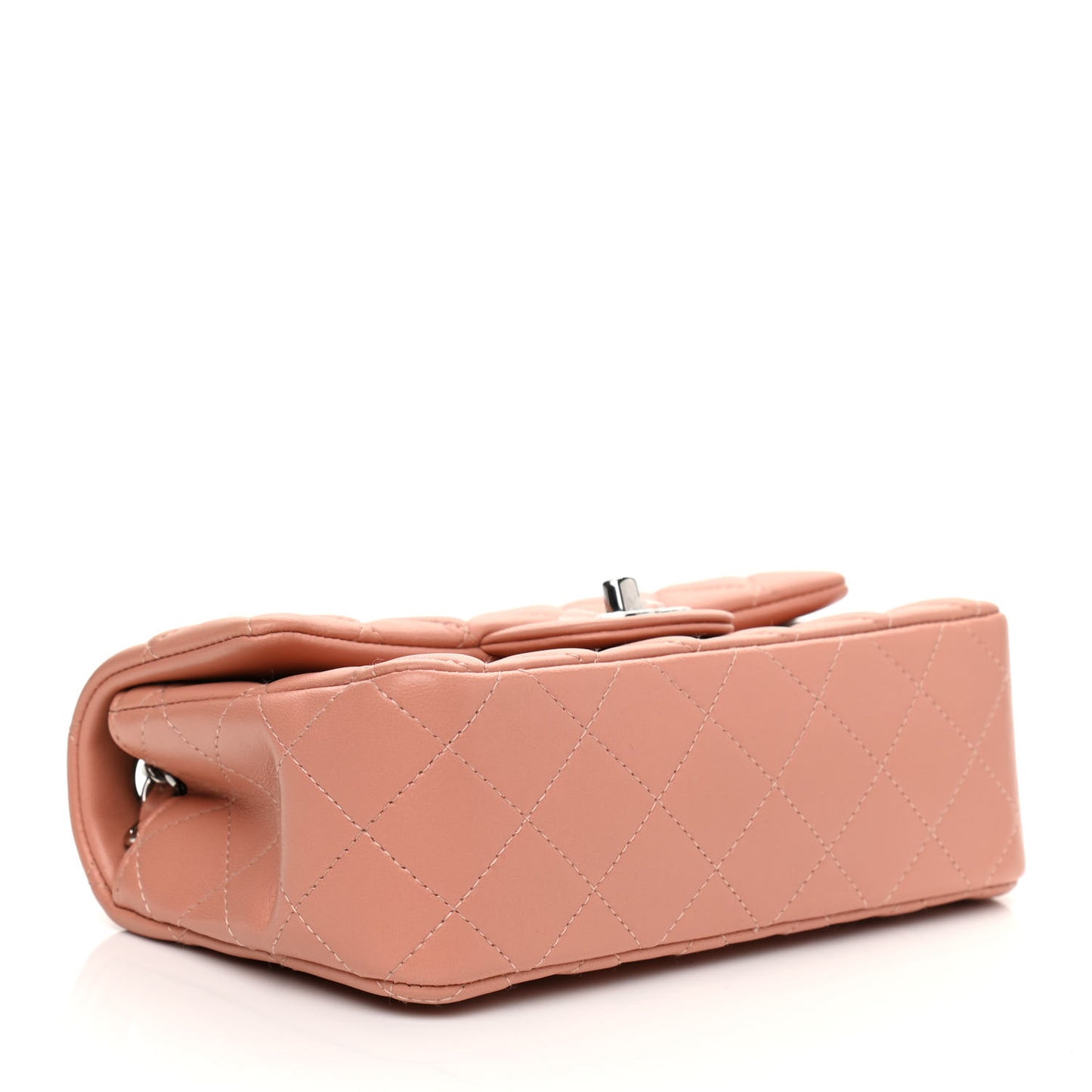 Lambskin Quilted Mini Rectangular Flap Dark Pink