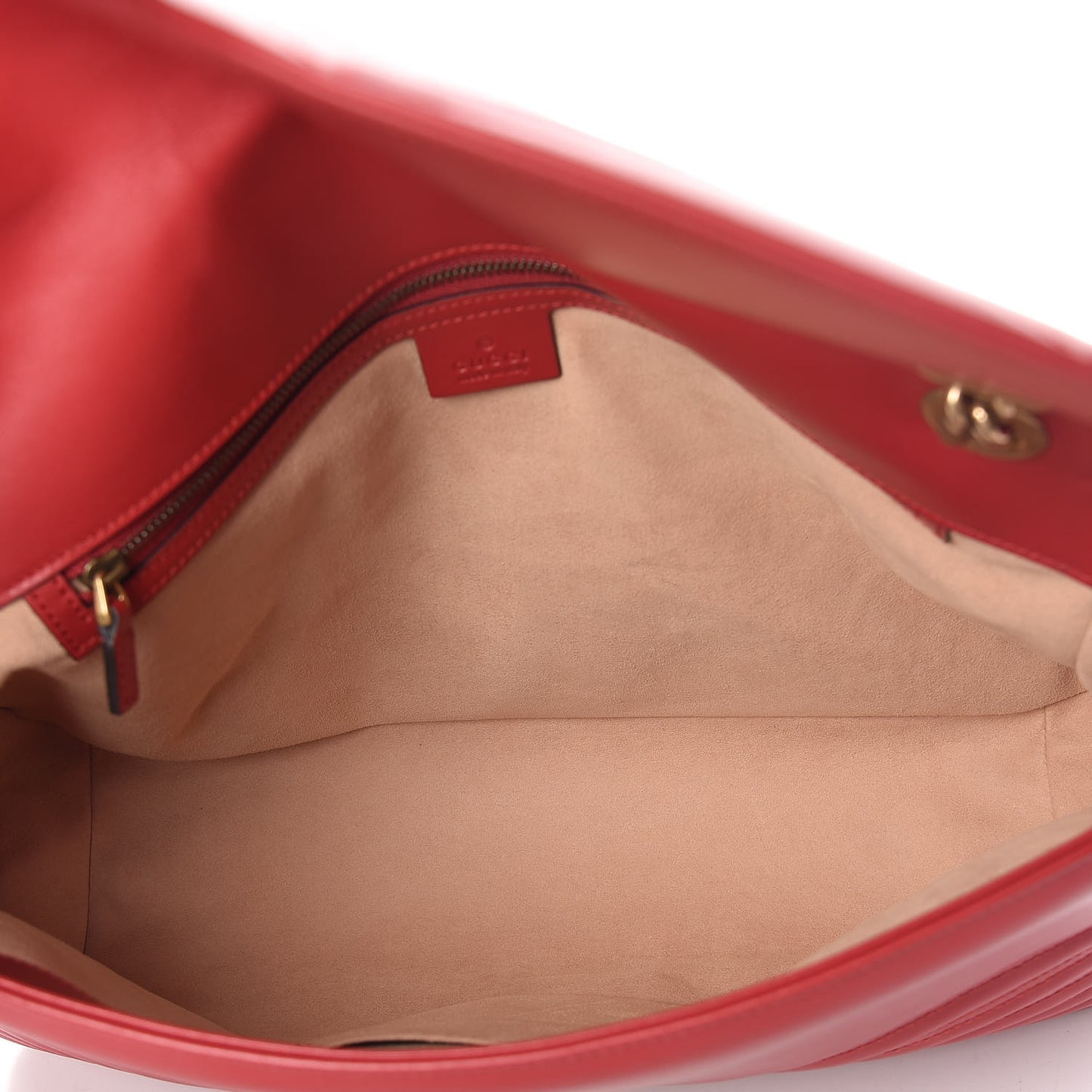 Calfskin Matelasse Large GG Marmont Shoulder Bag Hibiscus Red