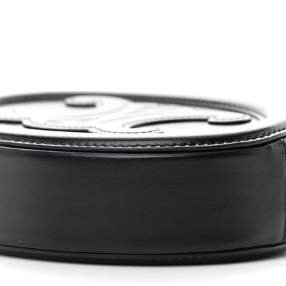 Celine Smooth Calfskin Cuir Triomphe Oval Bag Black 10 of 11
