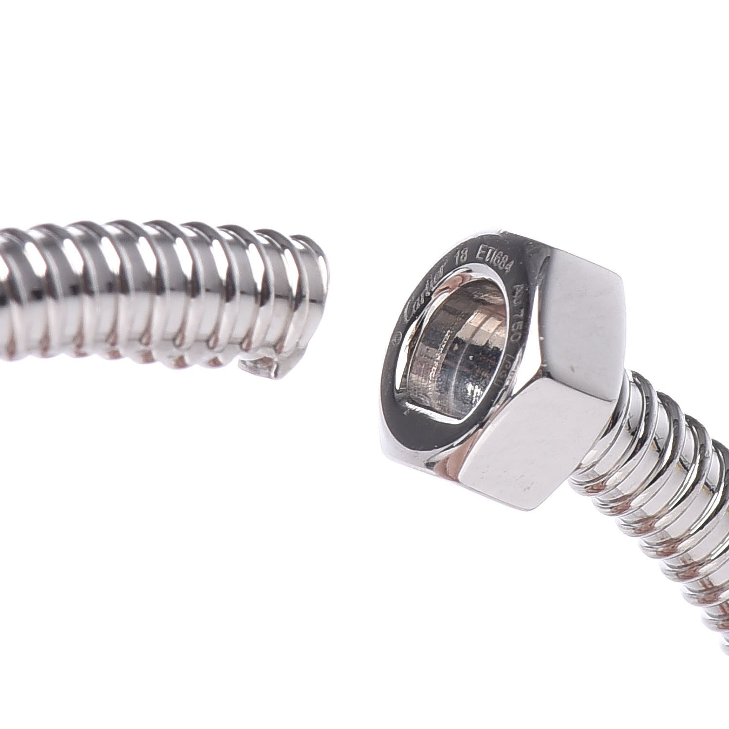 Cartier 18K White Gold Ecrou de Bracelet 18 6 of 8