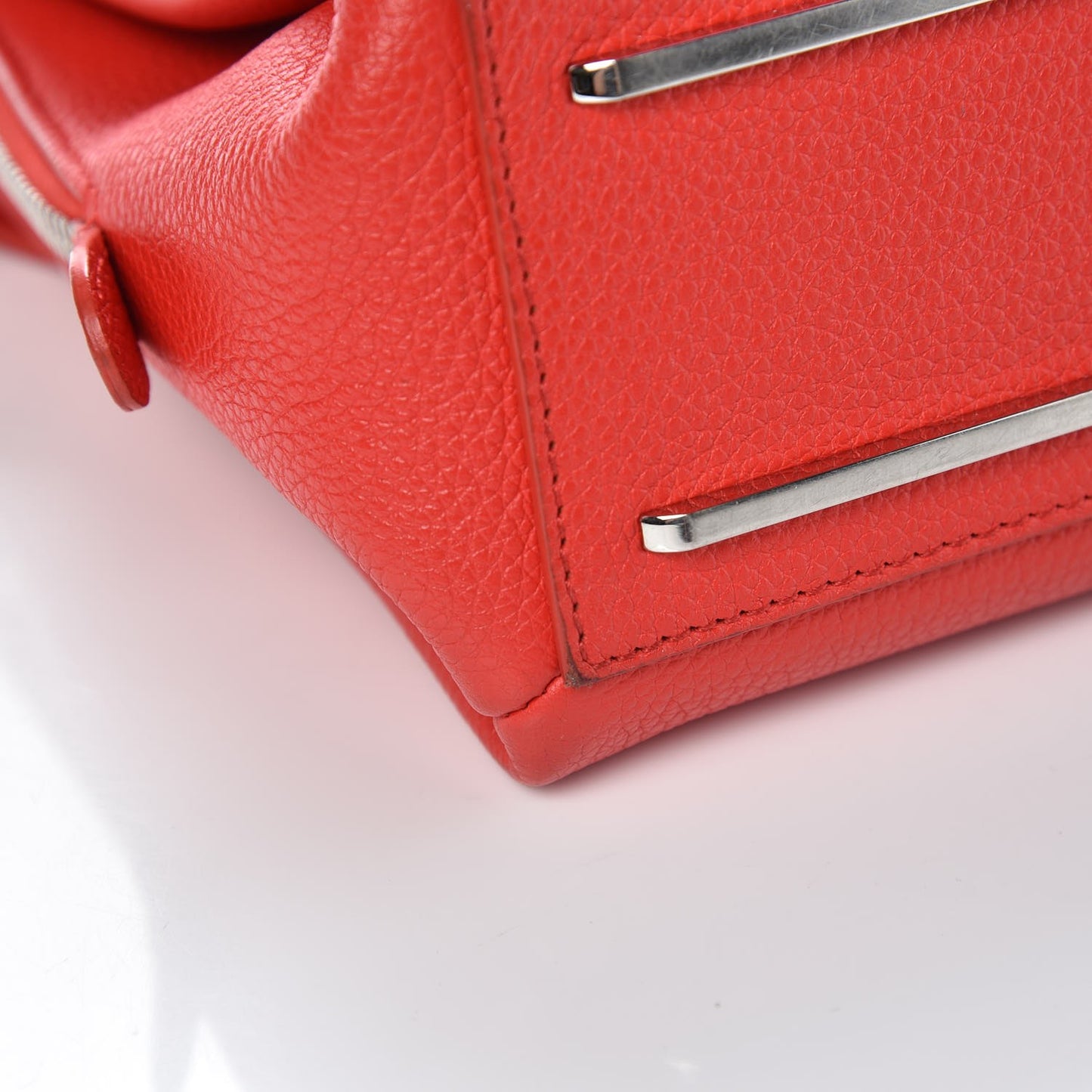Grained Calfskin Le Dix Mini Soft Cartable Rouge Coquelicot
