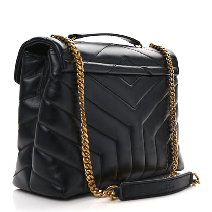 Saint Laurent Calfskin Y Quilted Monogram Small Loulou Chain Satchel Black 2 of 10