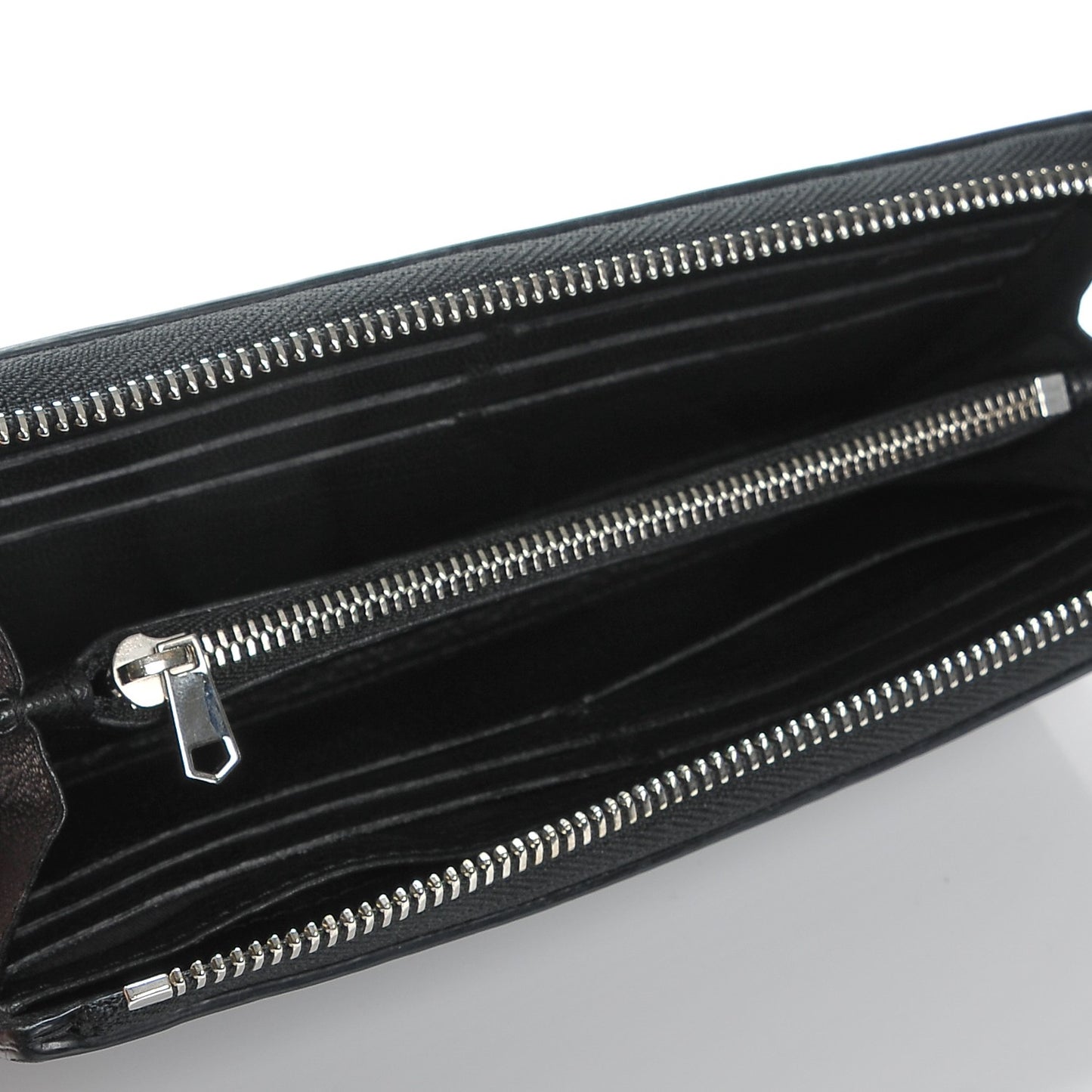 Sugar Goatskin Pandora Half Zip Long Wallet Black