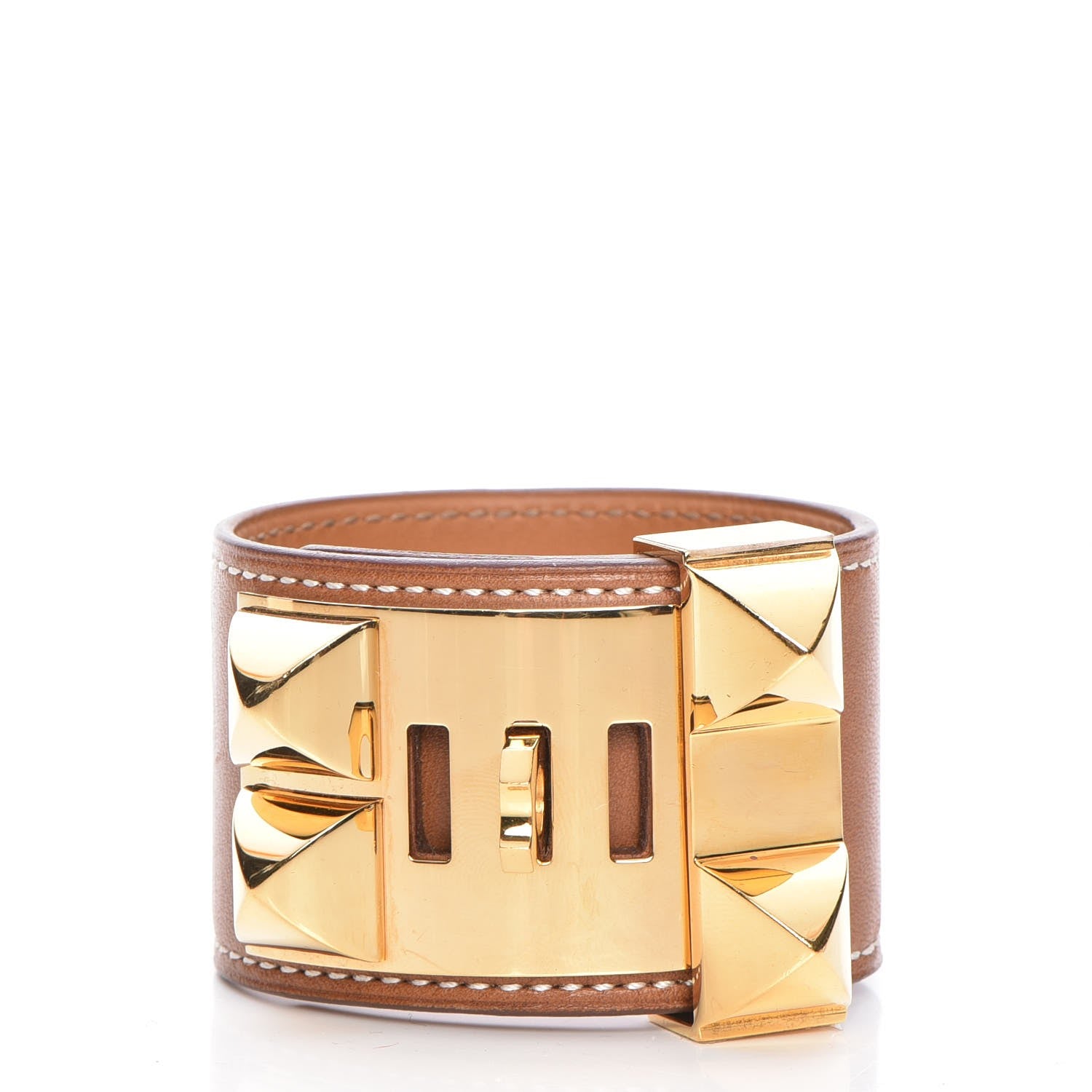 Hermes Barenia Collier De Chien CDC Bracelet S Fauve 3 of 7