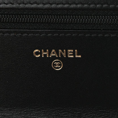 Chanel Calfskin Quilted Perfect Fit Wallet On Chain WOC Black 5 of 9