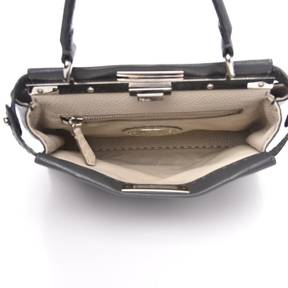 Fendi Cuoio Romano Selleria Bi-Color Medium Peekaboo Iconic Satchel Asfalto Latte 5 of 10