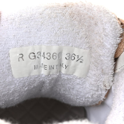 Chanel Suede Tweed Felt CC Sneakers 36.5 Beige 7 of 8