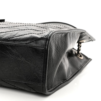 Saint Laurent Crinkled Calfskin Matelasse Monogram Medium Niki Shopper Tote Black 10 of 10