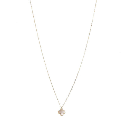 Van Cleef & Arpels 18K Yellow Gold Mother of Pearl Sweet Alhambra Pendant Necklace 1 of 8