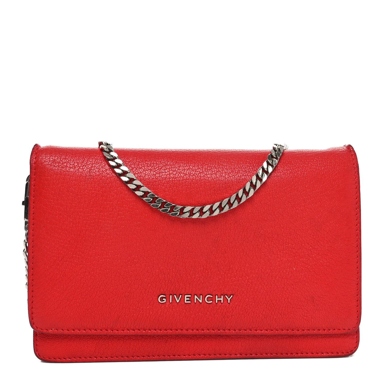 Givenchy Sugar Goatskin Pandora Chain Wallet Red 1 of 10