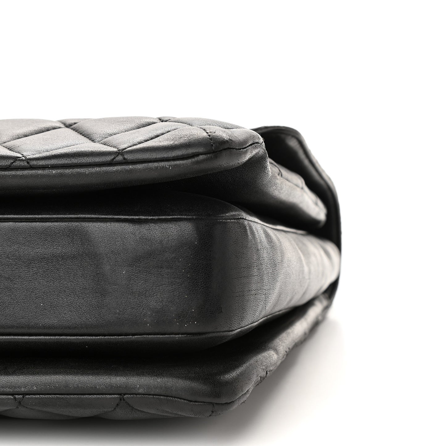 Lambskin Quilted Large Trendy CC Dual Handle Flap Bag Black