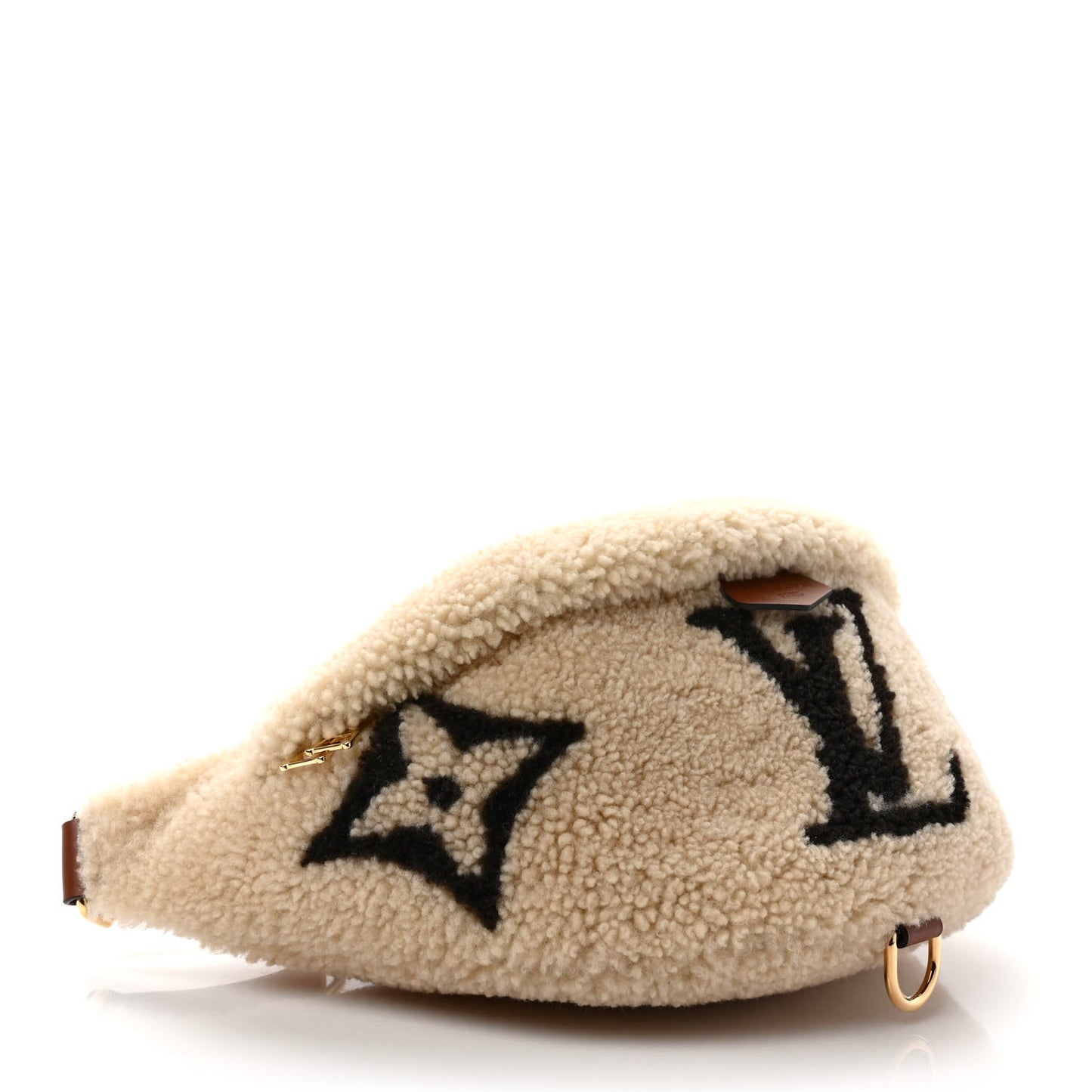 Shearling Monogram LV Ski Bumbag Cream Brown
