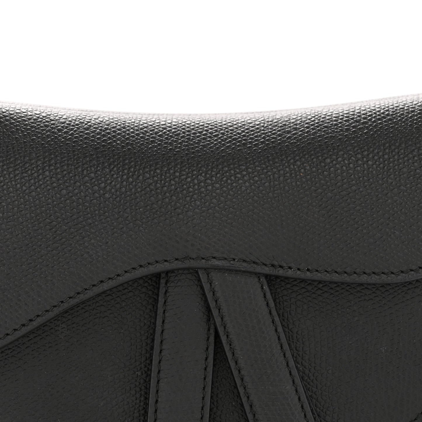 Grained Calfskin Mini Saddle Bag Black