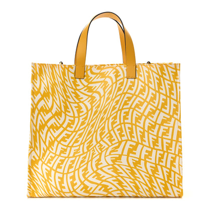 Fendi X SARAH COLEMAN Glazed Canvas Vitello King FF Vertigo Shopping Tote Bag Mimosa White 1 of 11
