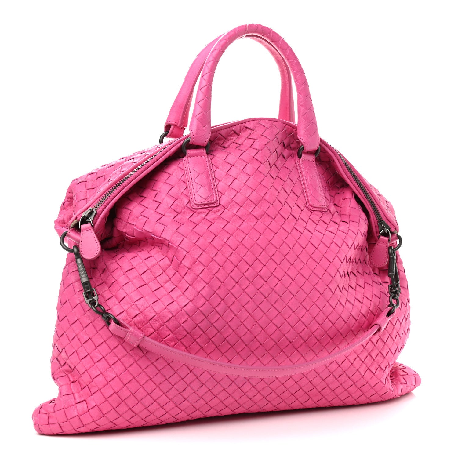Bottega Veneta Nappa Intrecciato Maxi Convertible Tote Rosa Shock 3 of 10