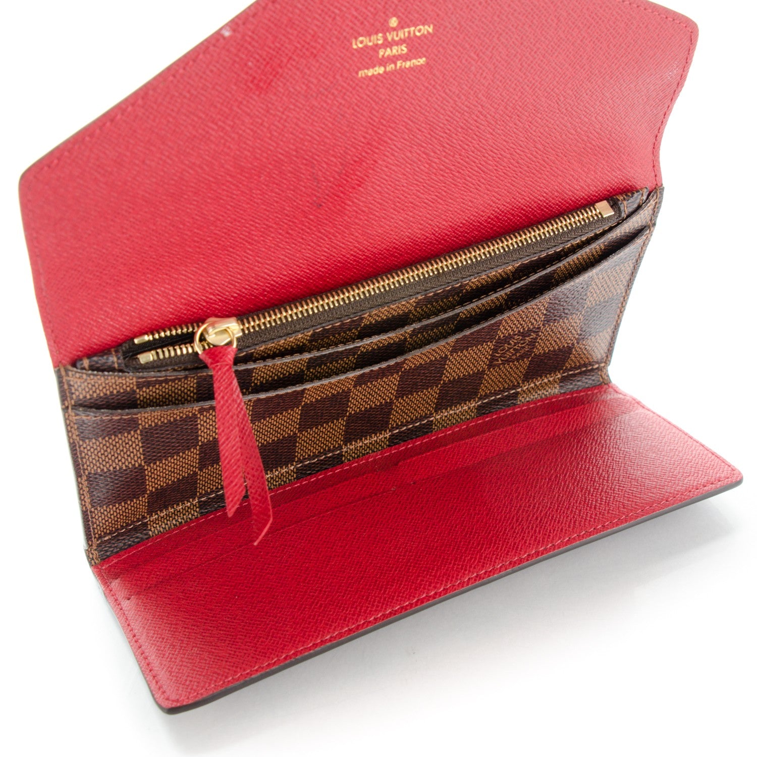 Louis Vuitton Damier Ebene Josephine Wallet Red 5 of 7