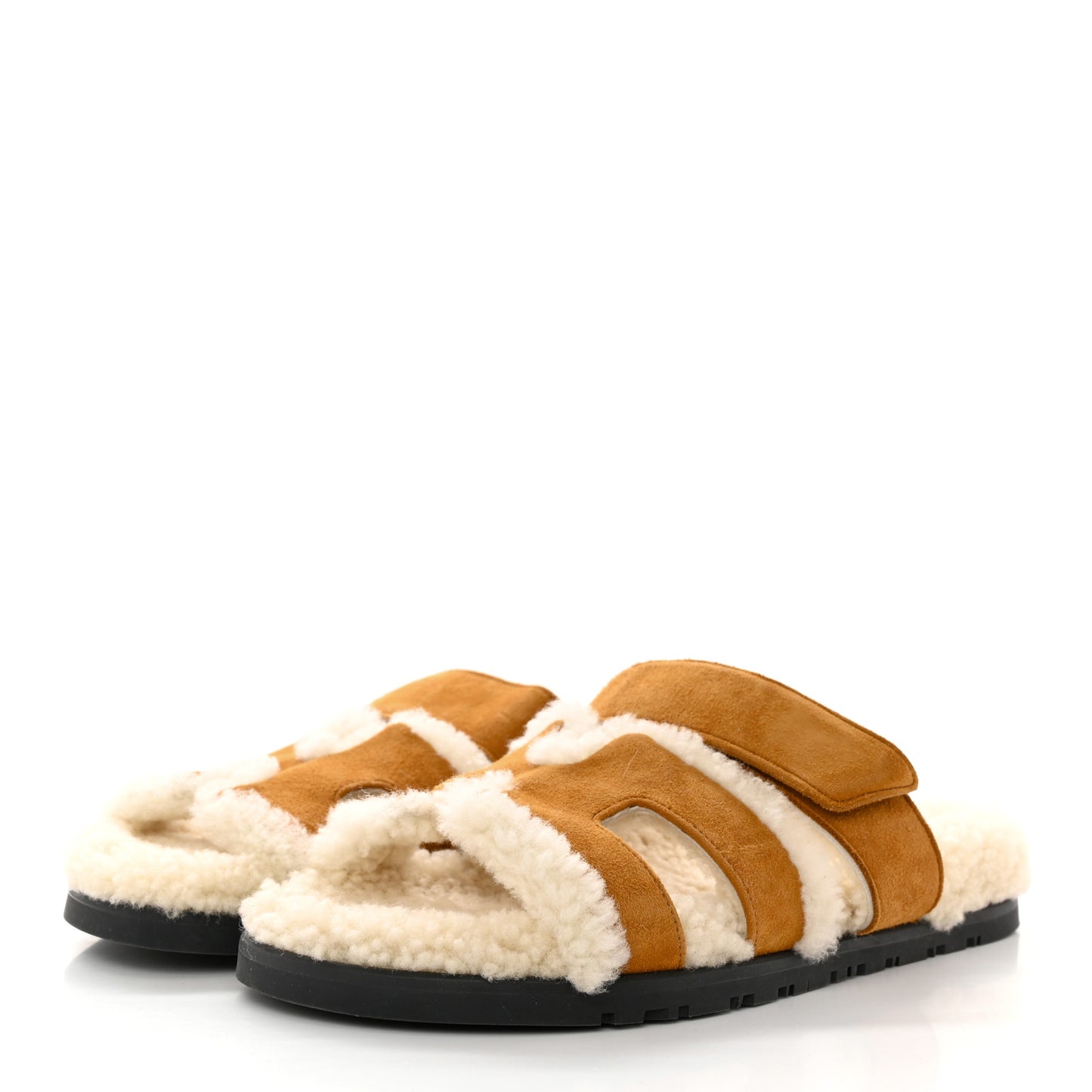 Suede Goatskin Woolskin Womens Chypre Sandals 36.5 Naturel Ecru