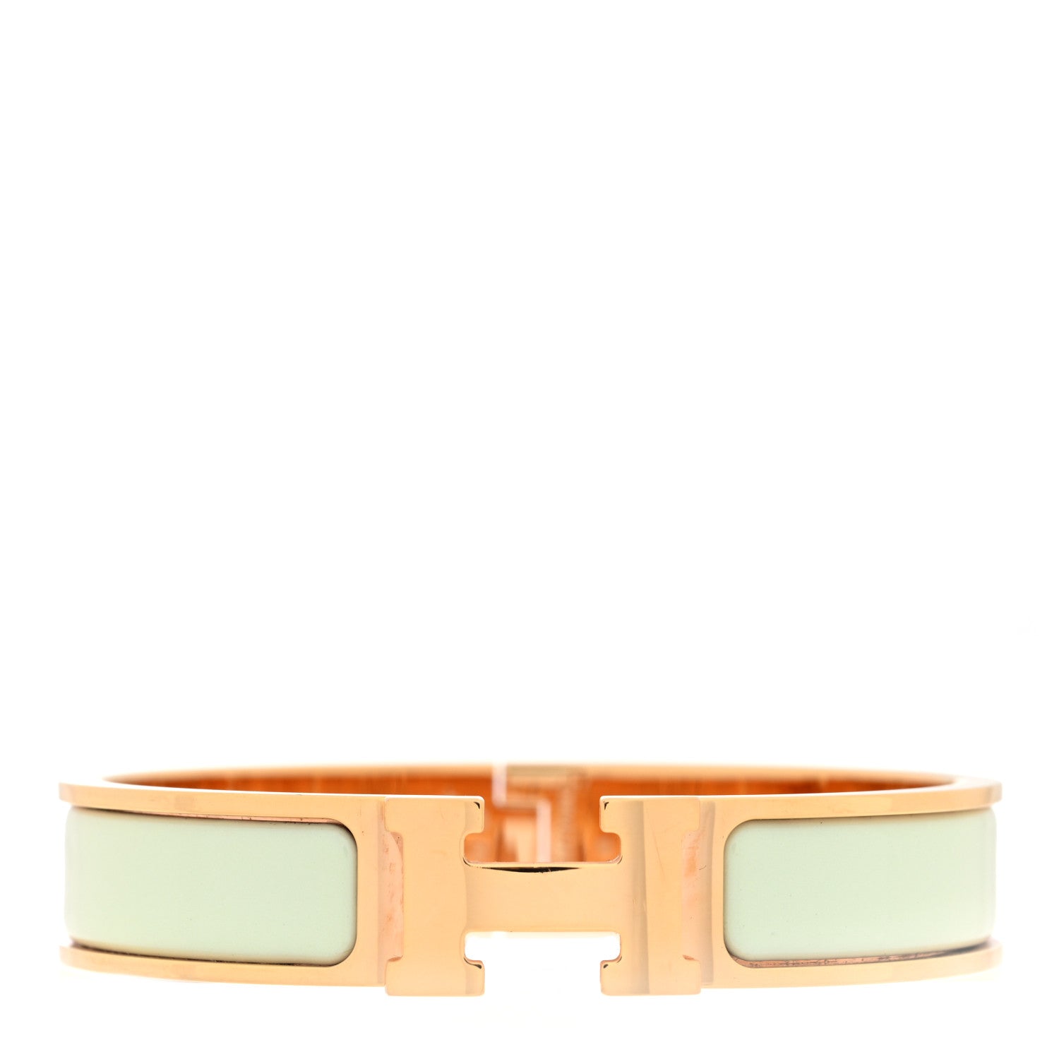 Hermes Enamel Narrow Clic Clac H Bracelet PM Vert Fizz 1 of 5