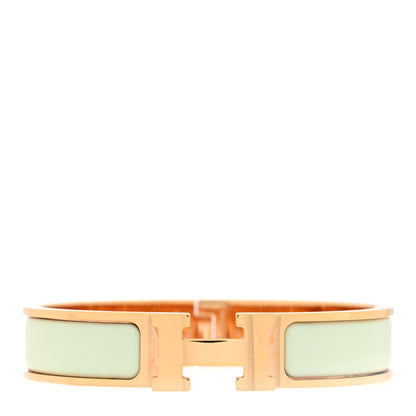 Hermes Enamel Narrow Clic Clac H Bracelet PM Vert Fizz 1 of 5