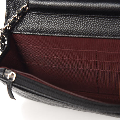 Chanel Caviar Quilted Wallet On Chain WOC Black 12 of 14