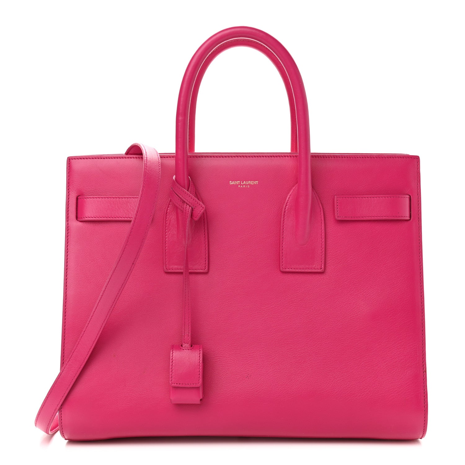 Saint Laurent Calfskin Small Sac De Jour Lipstick Fuchsia 1 of 12