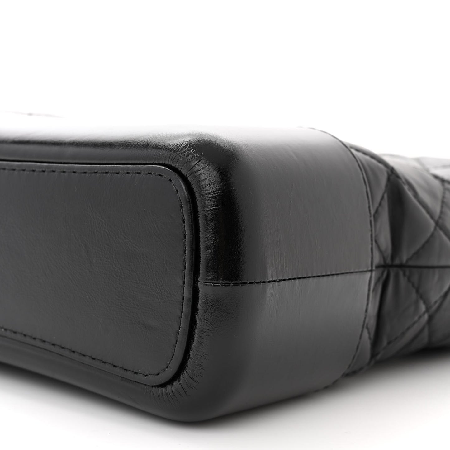 Aged Calfskin Quilted Medium Gabrielle Hobo Black